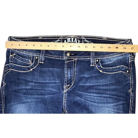 Ariat Ruby Mid-Rise Thick Stitch Raw Hem Bootcut Western Jeans 31X31 - Picture 2 of 7